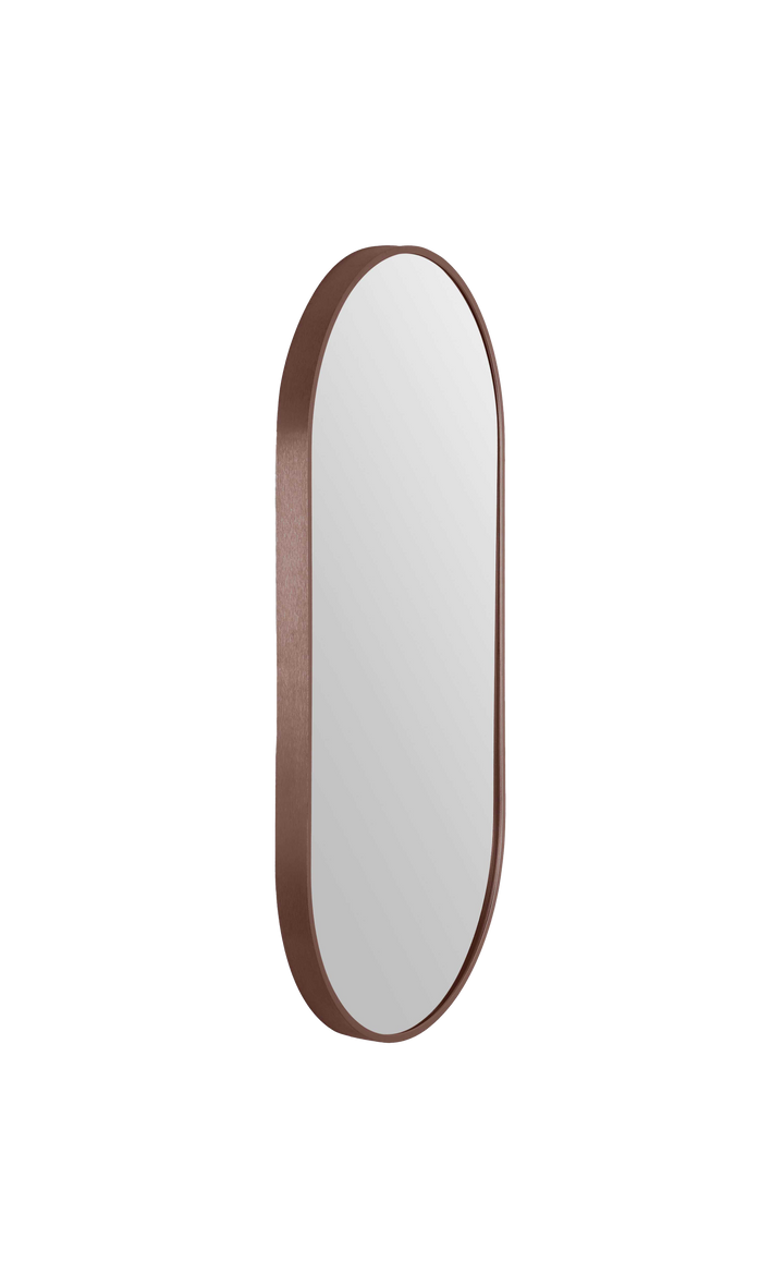 Modern Oblong Mirror with Portable Magnifier Cuban Bronze detail view 2
