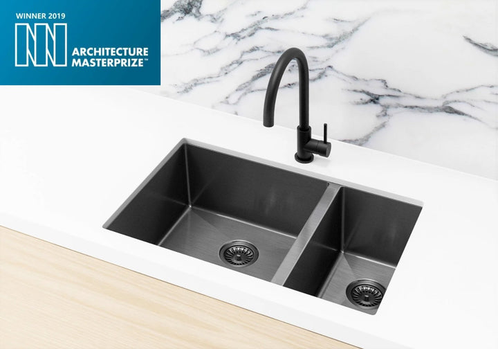 Lavello Kitchen Sink - One &amp; Half Bowl 670 x 440 - PVD Gunmetal Black