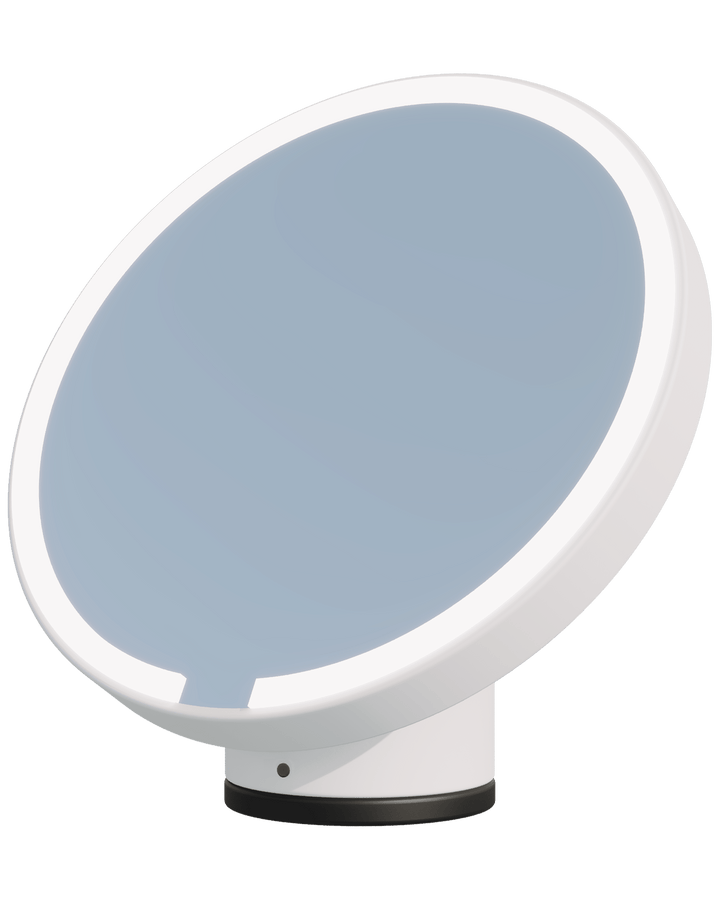 Modern Round Mirror with Portable Magnifier Manhattan Black product view