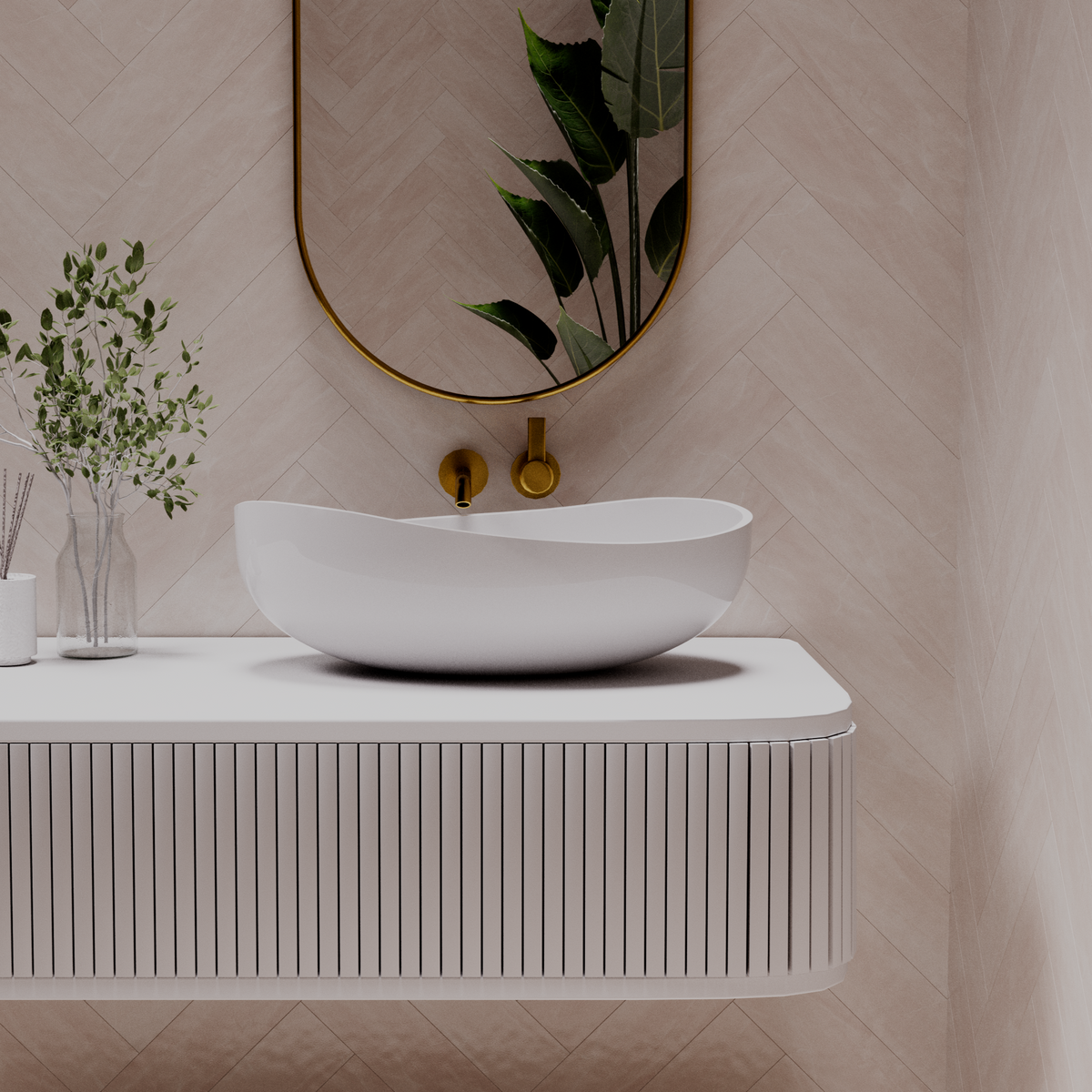 Onda above counter basin — front view