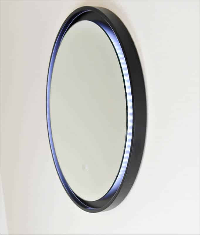 Eclipse LED Mirror with Dimmer Matte Black