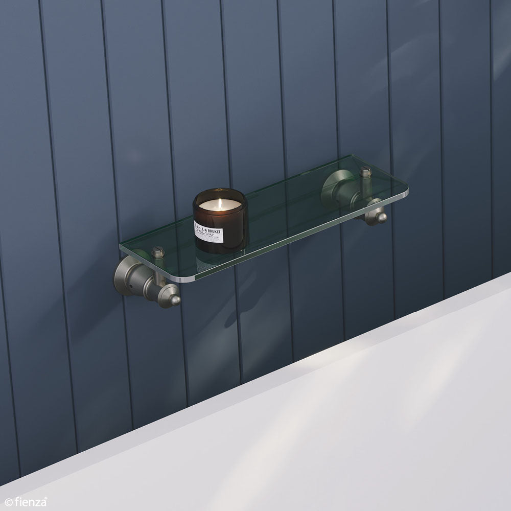 Lillian Glass Shelf - Brushed Nickel