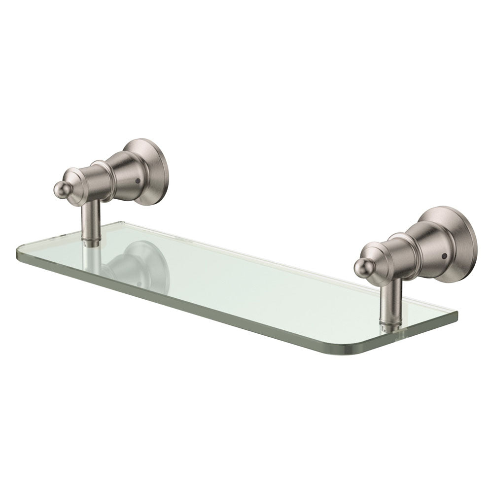 Lillian Glass Shelf - Brushed Nickel