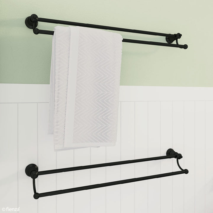 Lillian Double Towel Rail - Matte Black