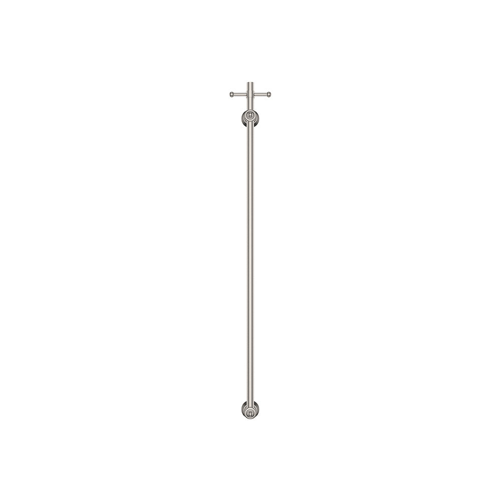 Lillian Vertical Heated Towel Rail, 93 x 1000mm - Brushed Nickel