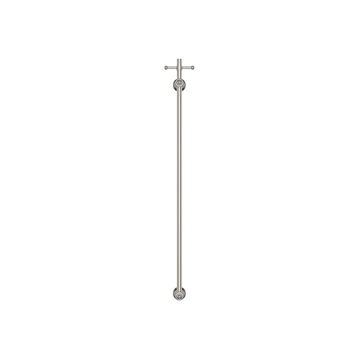 Lillian Vertical Heated Towel Rail, 93 x 1000mm - Brushed Nickel