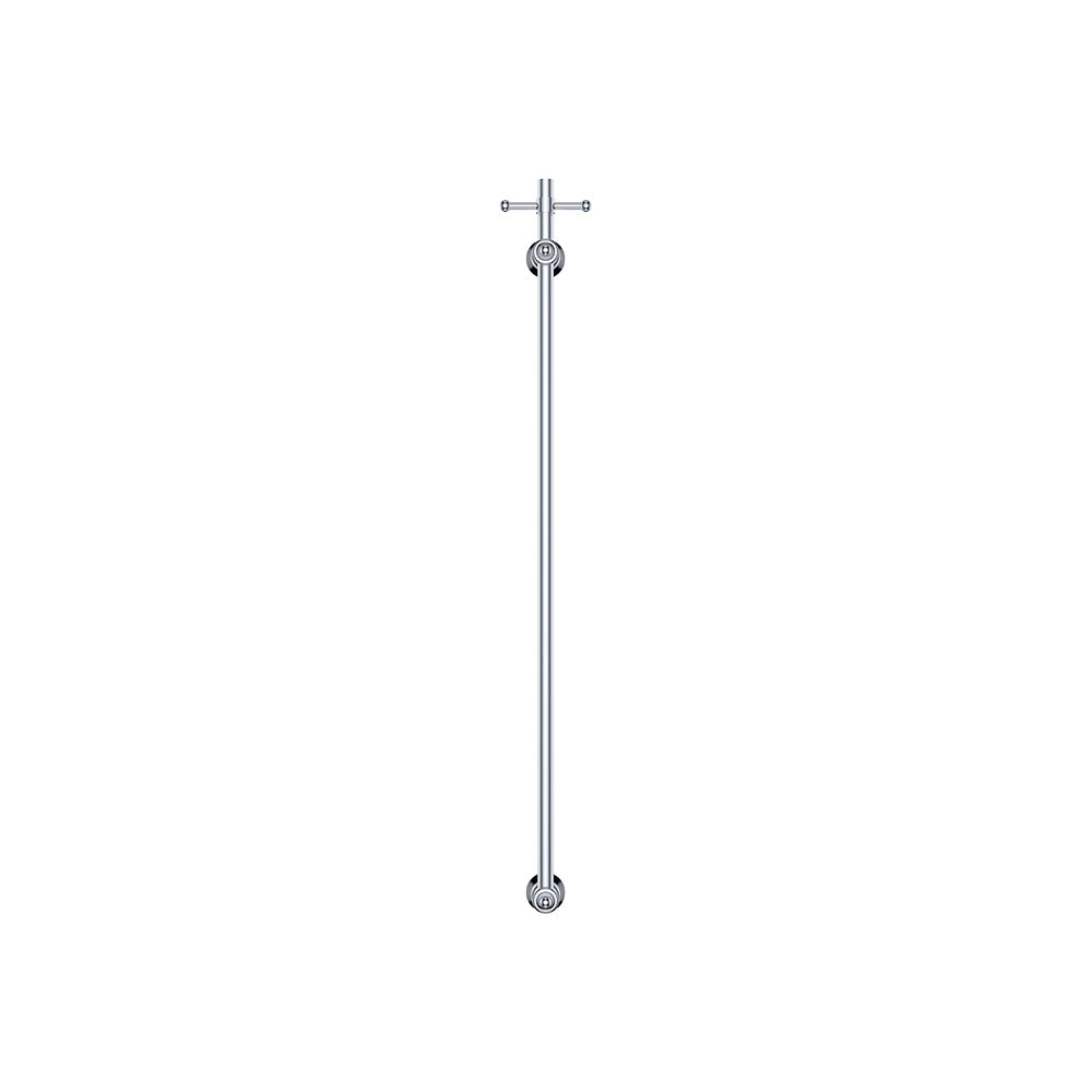 Lillian Vertical Heated Towel Rail, 93 x 1000mm - Chrome