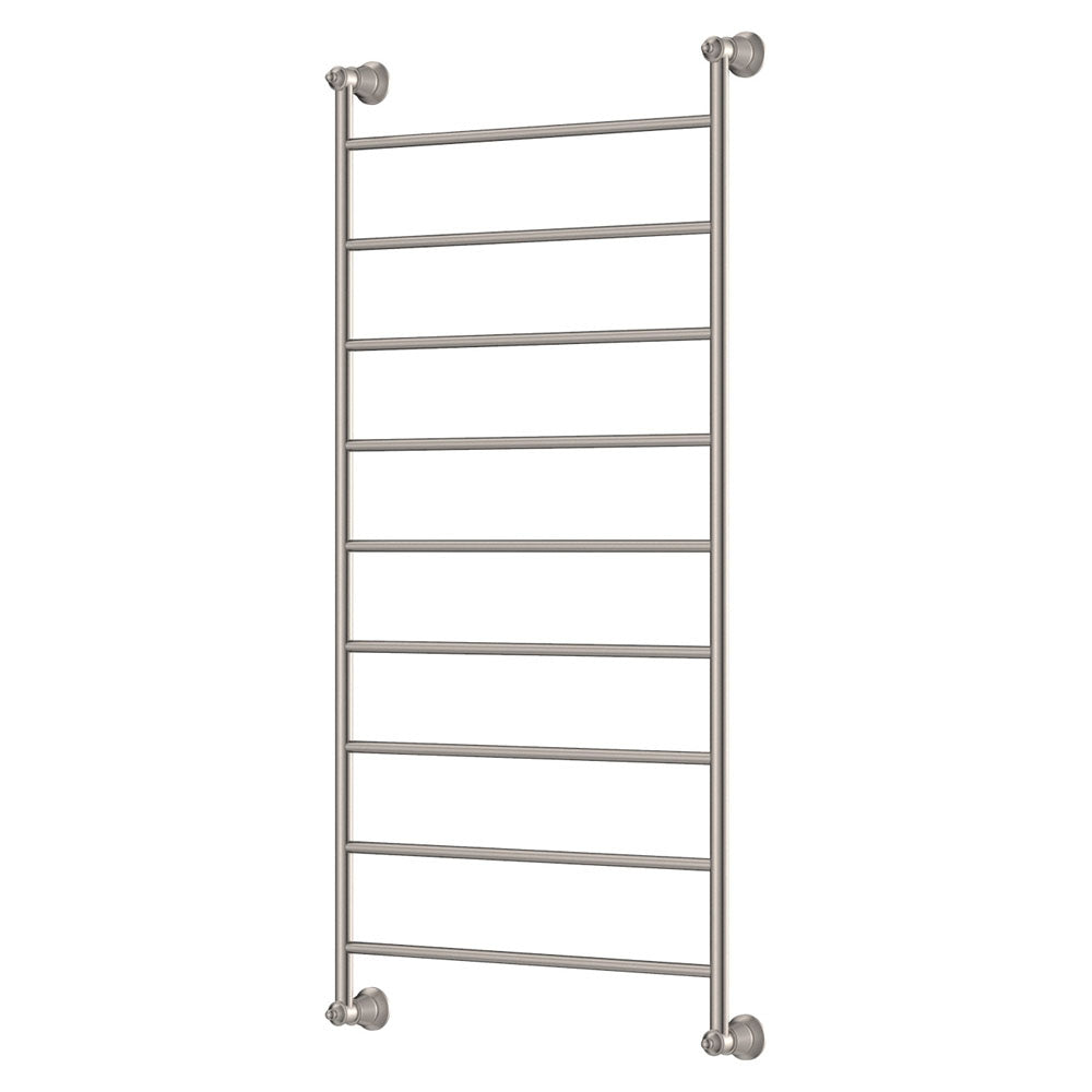 Lillian Heated Towel Rail, 600 x 1200mm - Brushed Nickel