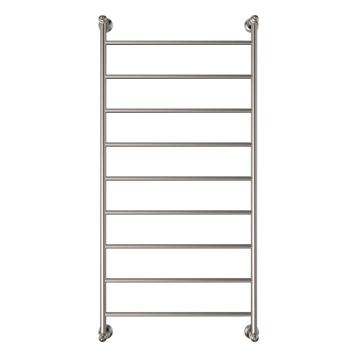 Lillian Heated Towel Rail, 600 x 1200mm - Brushed Nickel