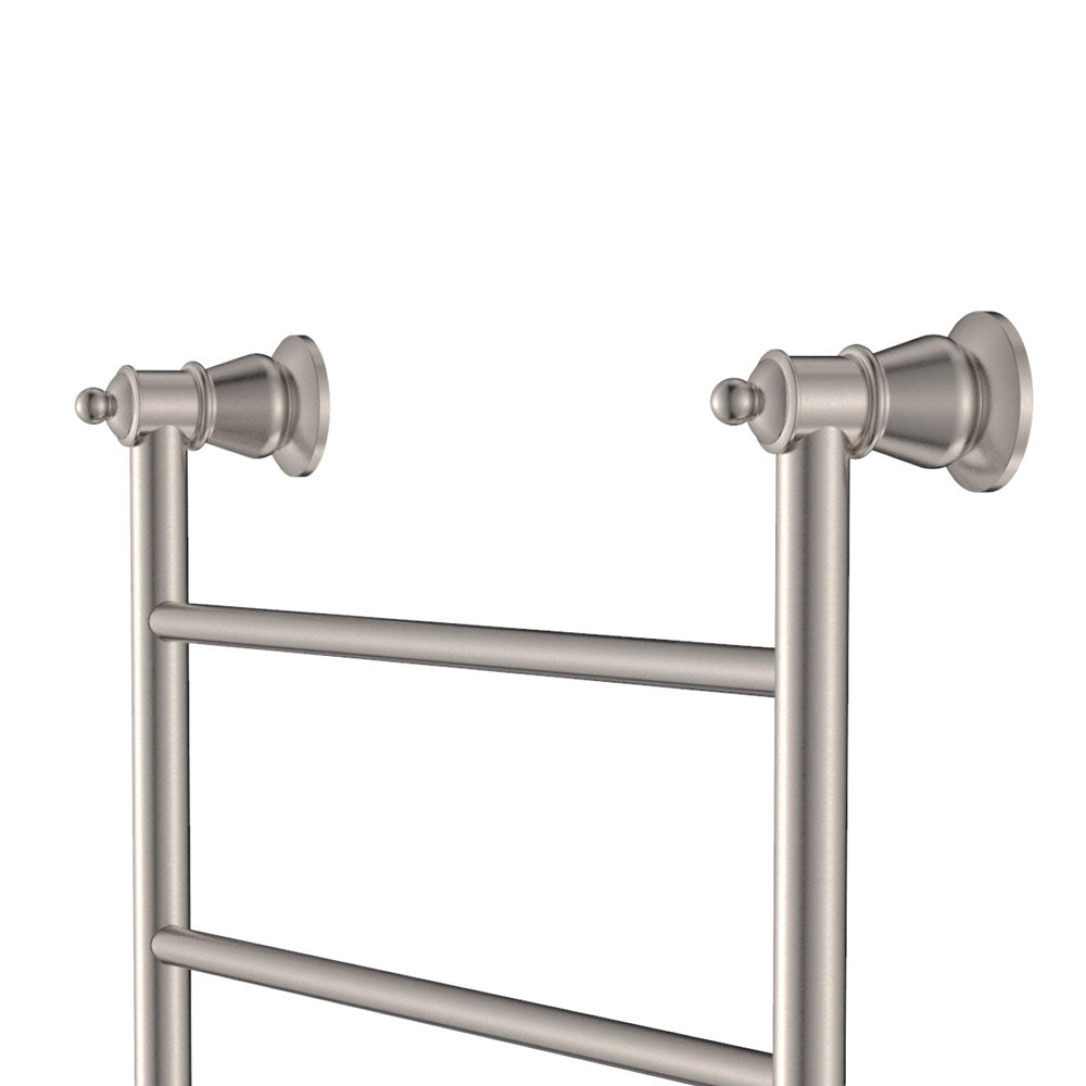 Lillian Heated Towel Rail, 600 x 1200mm - Brushed Nickel