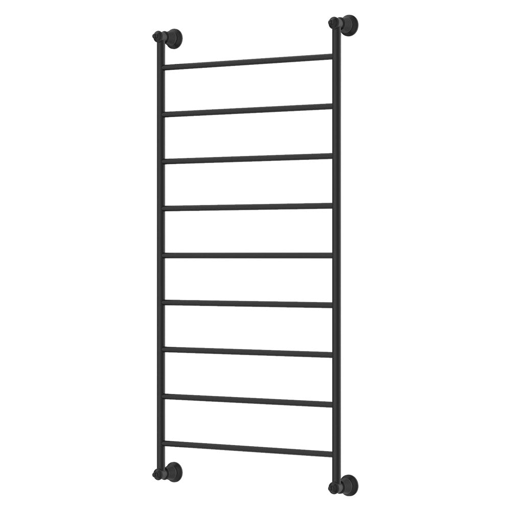 Lillian Heated Towel Rail, 600 x 1200mm - Matte Black