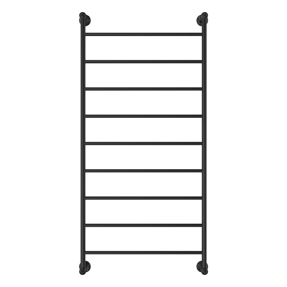 Lillian Heated Towel Rail, 600 x 1200mm - Matte Black