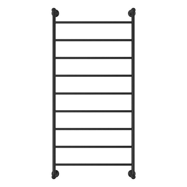 Lillian Heated Towel Rail, 600 x 1200mm - Matte Black