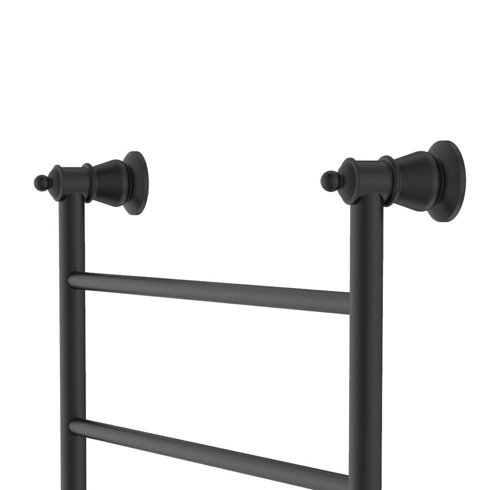 Lillian Heated Towel Rail, 600 x 1200mm - Matte Black