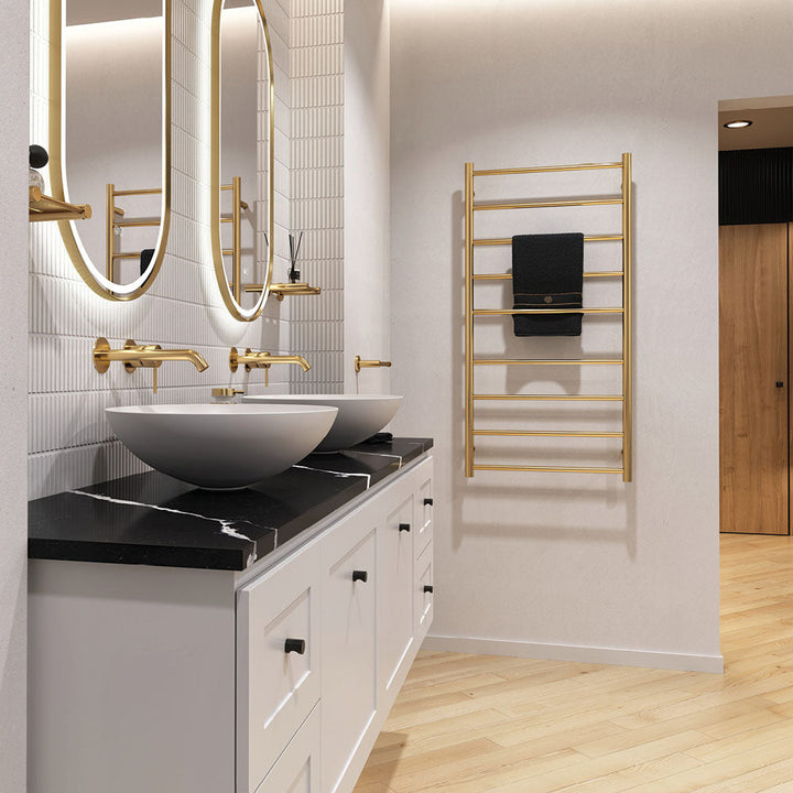 Kaya Heated Towel Rail, 600 x 1200mm - Urban Brass
