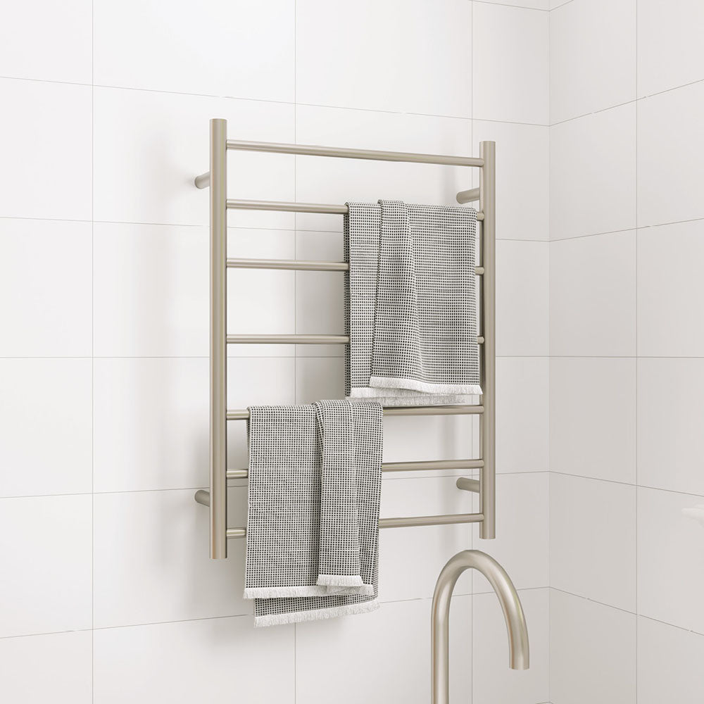 Isabella Heated Towel Rail, 600 x 800mm - Brushed Nickel
