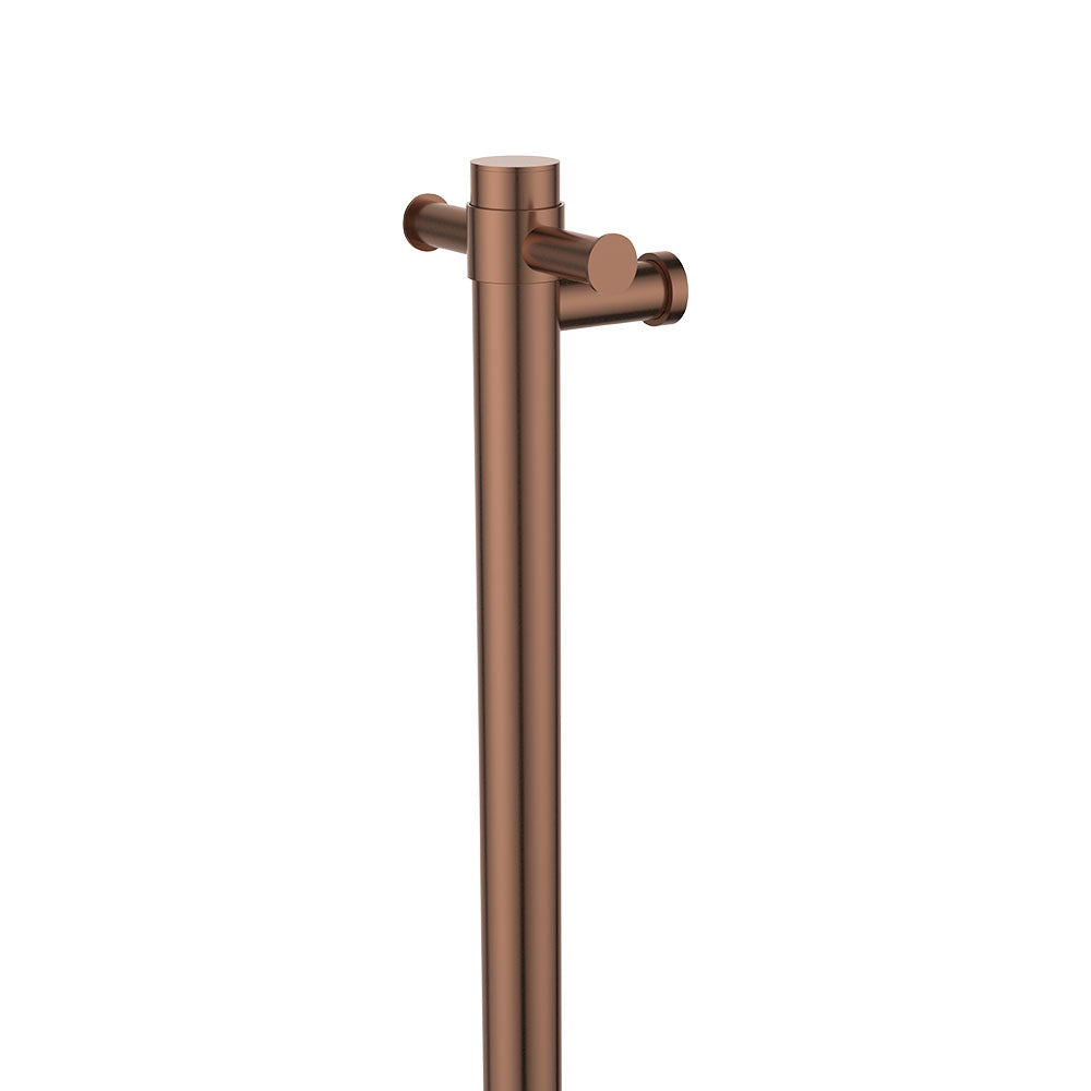 Isabella Vertical Heated Towel Rail, 100 x 900mm - Brushed Copper