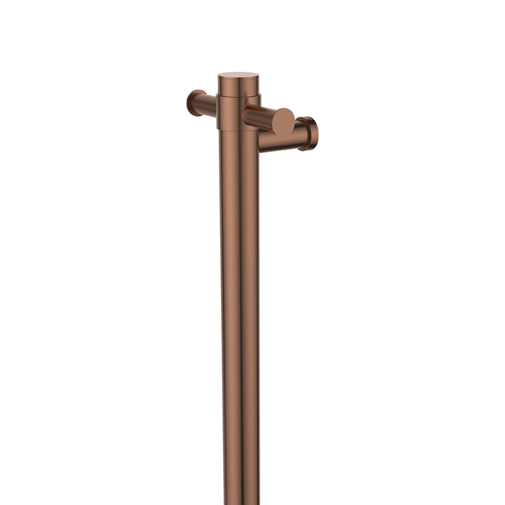 Isabella Vertical Heated Towel Rail, 100 x 900mm - Brushed Copper