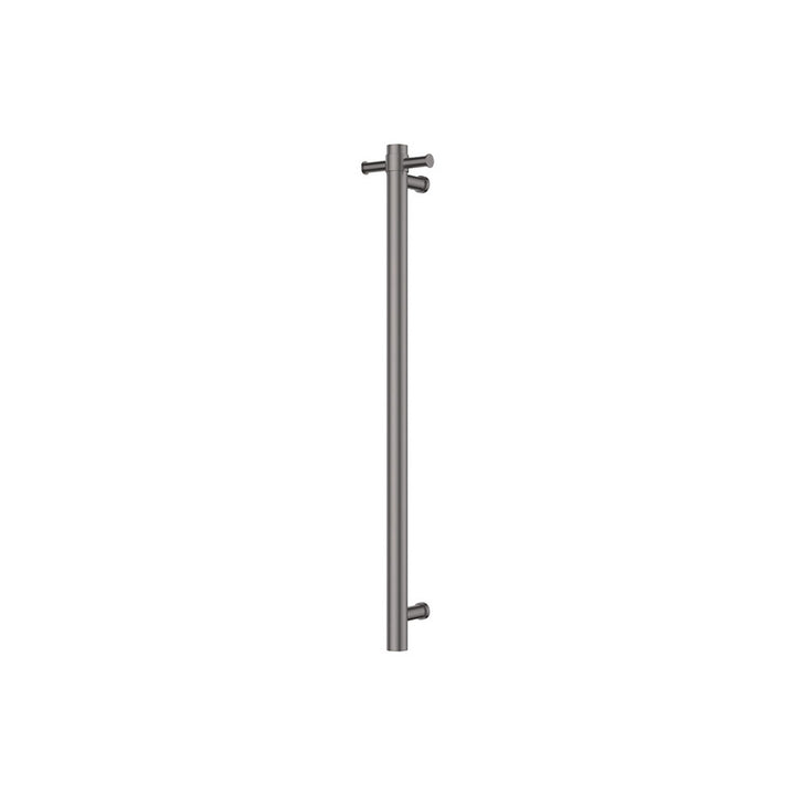 Isabella Vertical Heated Towel Rail, 100 x 900mm - Gun Metal