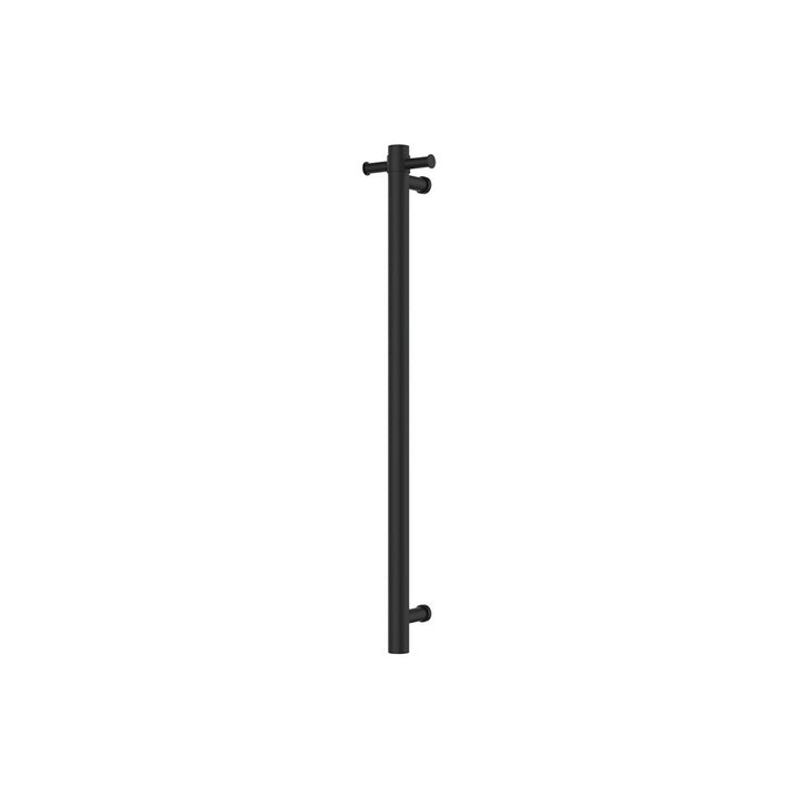 Isabella Vertical Heated Towel Rail, 100 x 900mm - Matte Black
