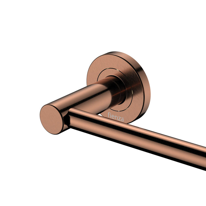 Kaya Single Towel Rail, 900mm - Brushed Copper