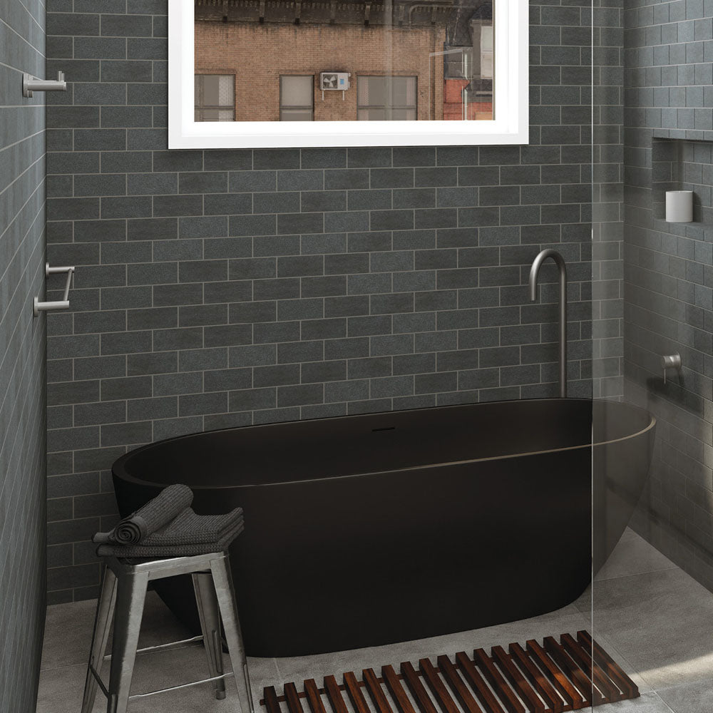 Kaya Single Towel Rail, 900mm - Gun Metal