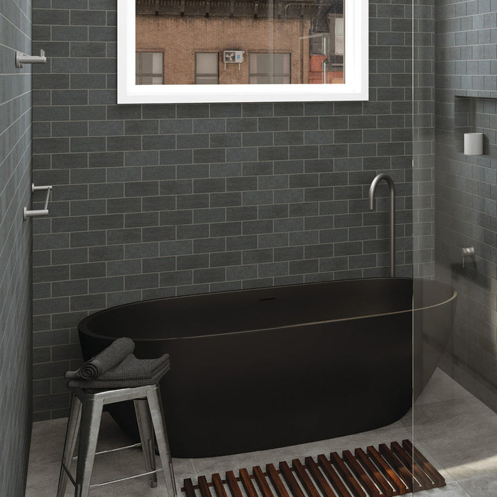 Kaya Single Towel Rail, 900mm - Gun Metal