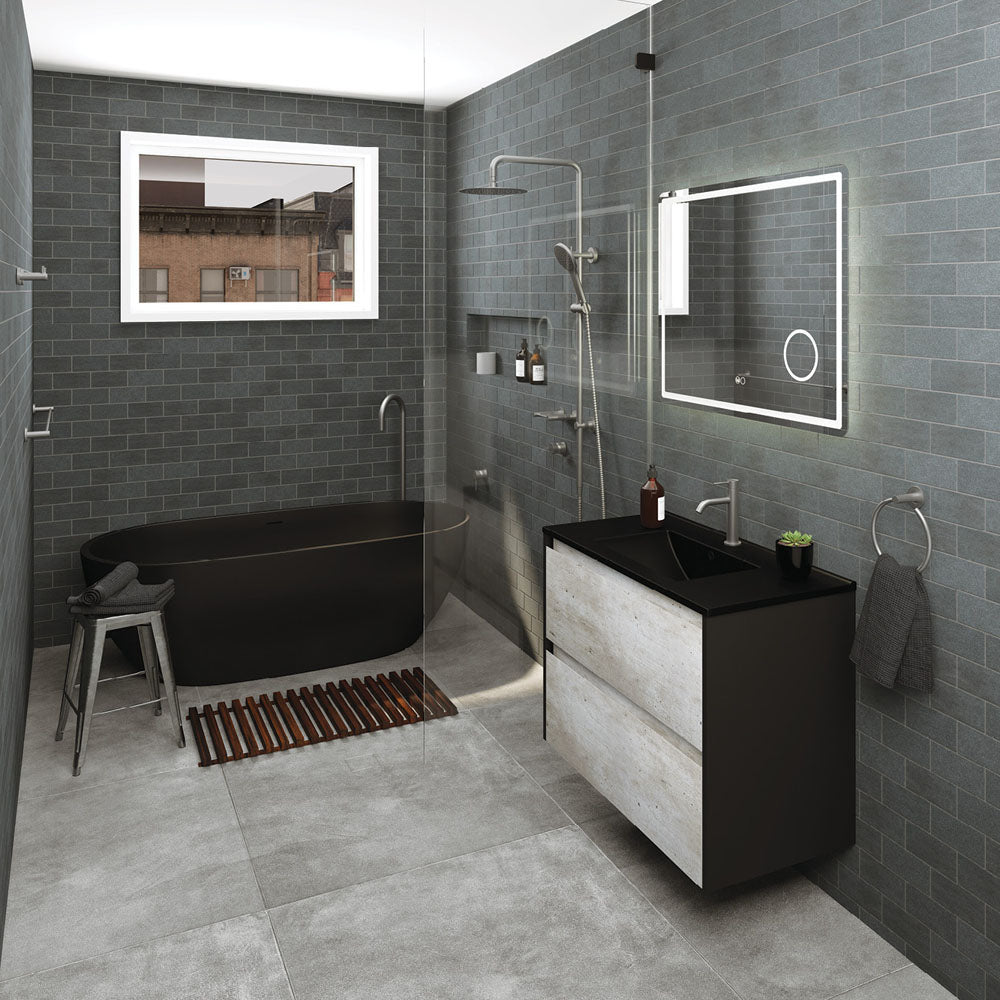 Kaya Single Towel Rail, 900mm - Gun Metal