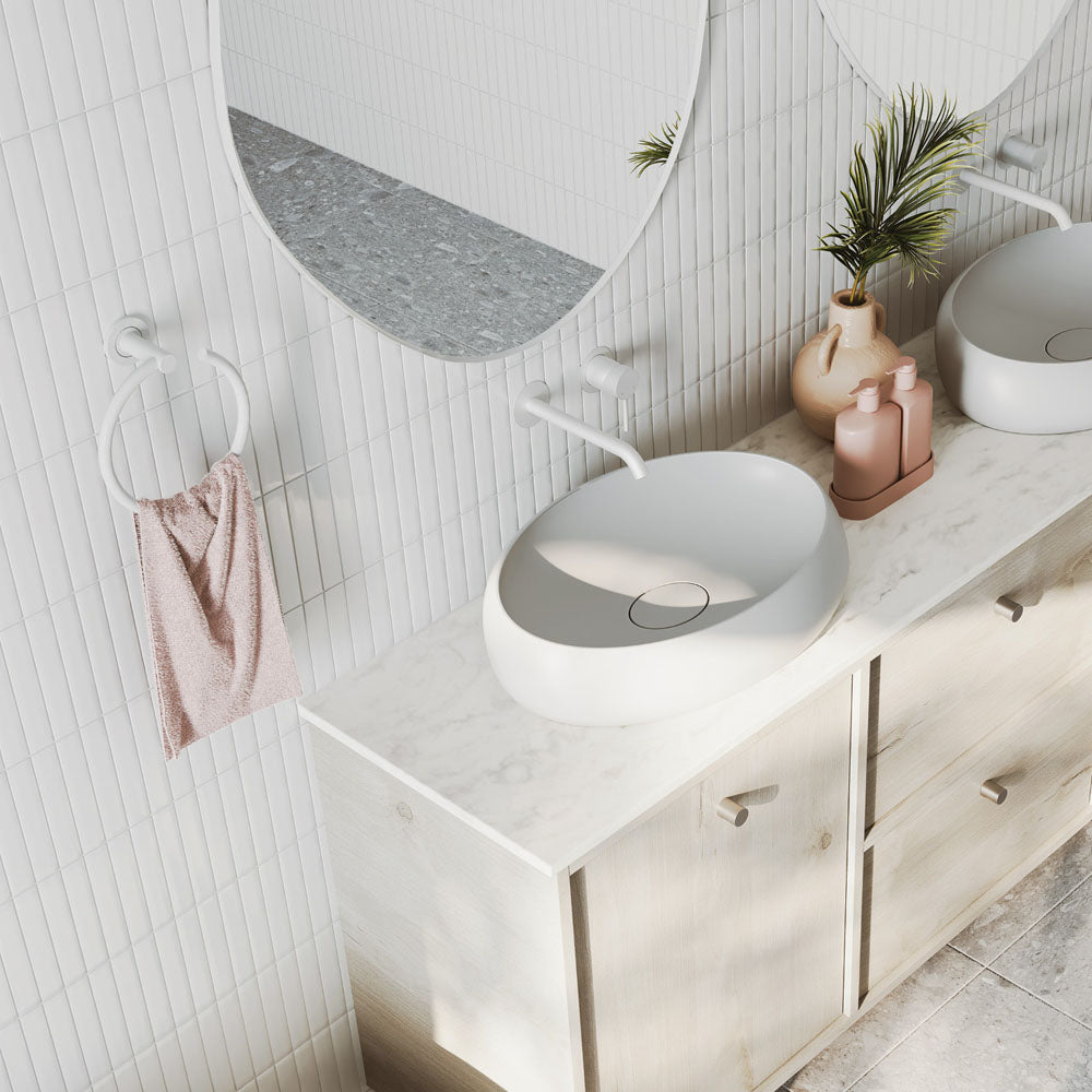 Kaya Hand Towel Ring - Matte White
