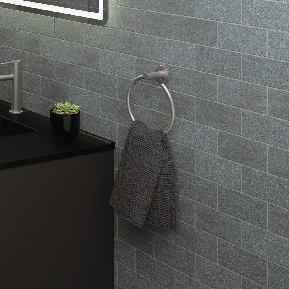 Kaya Hand Towel Rail / Toilet Roll Holder - Gun Metal