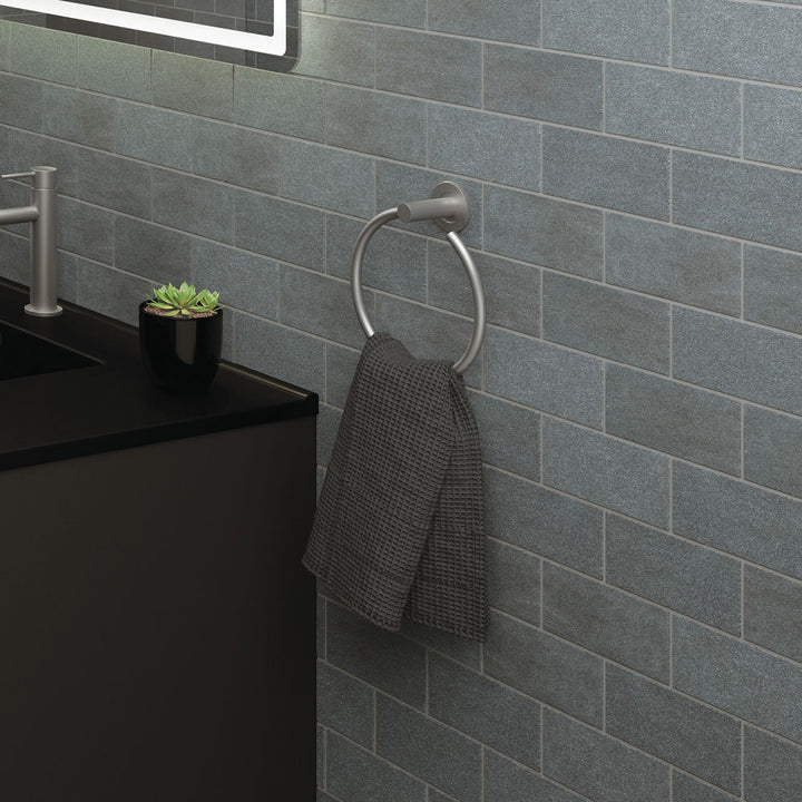 Kaya Hand Towel Rail / Toilet Roll Holder - Gun Metal