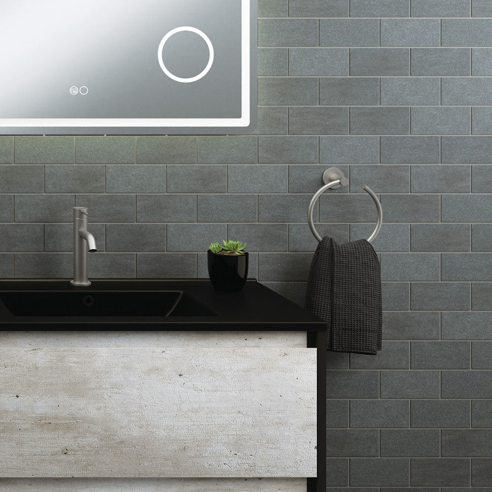 Kaya Hand Towel Rail / Toilet Roll Holder - Gun Metal