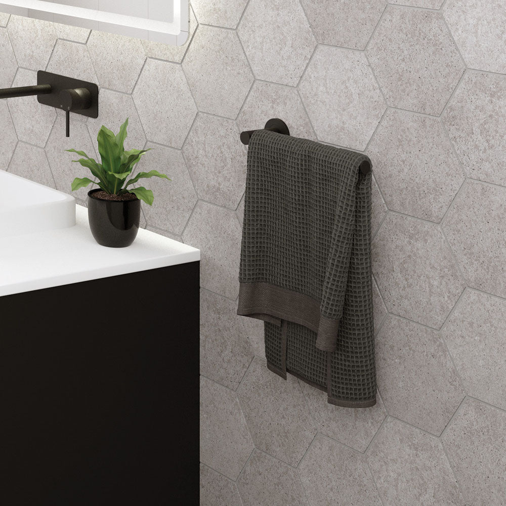 Kaya Hand Towel Rail / Toilet Roll Holder - Matte Black