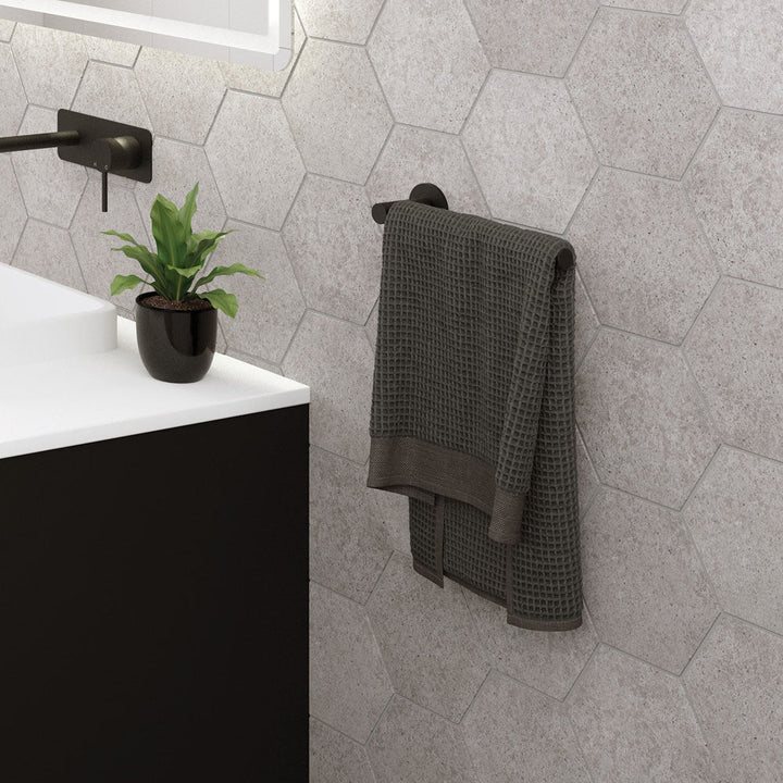 Kaya Hand Towel Rail / Toilet Roll Holder - Matte Black