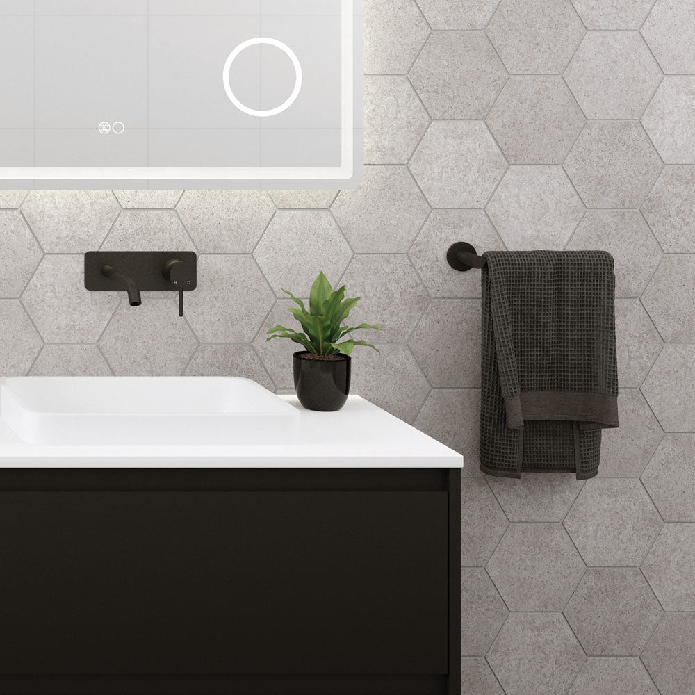 Kaya Hand Towel Rail / Toilet Roll Holder - Matte Black