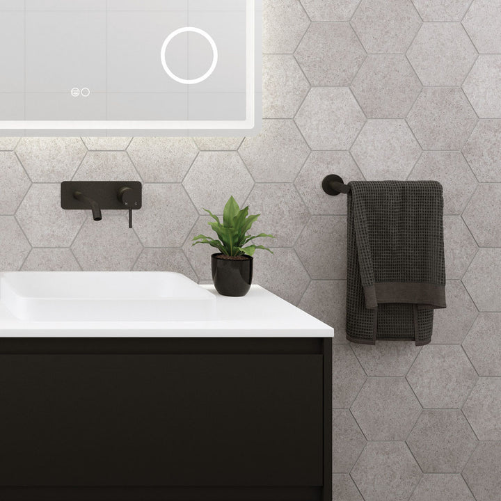 Kaya Hand Towel Rail / Toilet Roll Holder - Matte Black