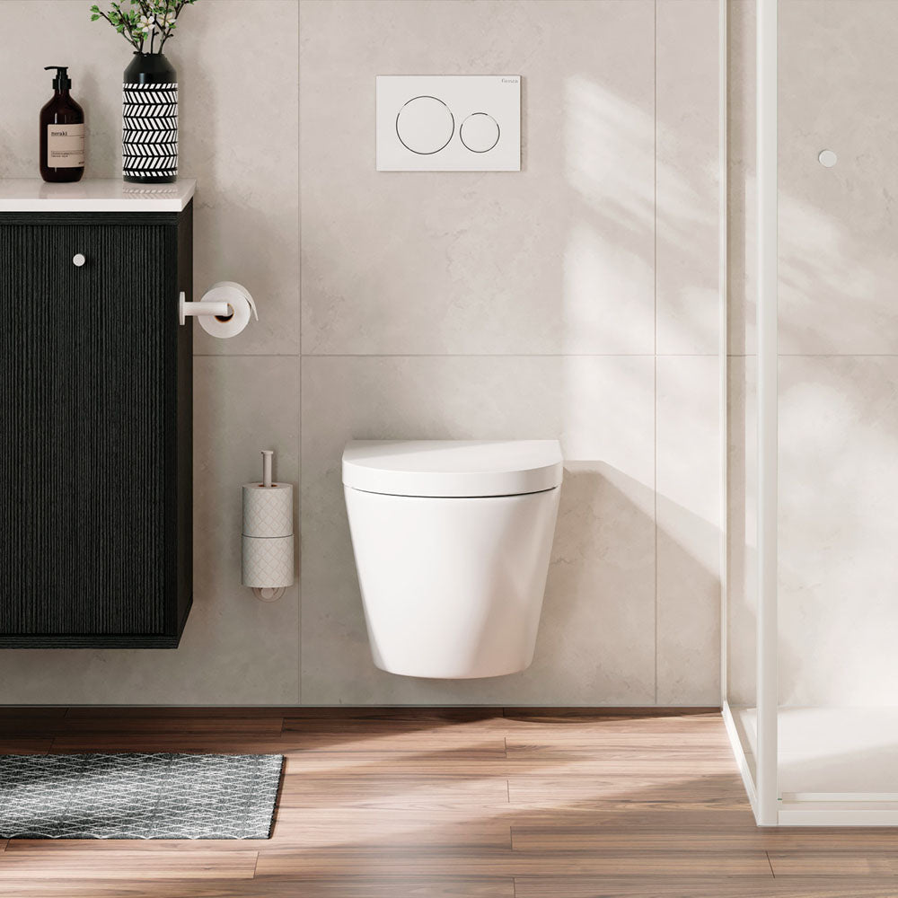 Kaya Hand Towel Rail / Toilet Roll Holder - Matte White