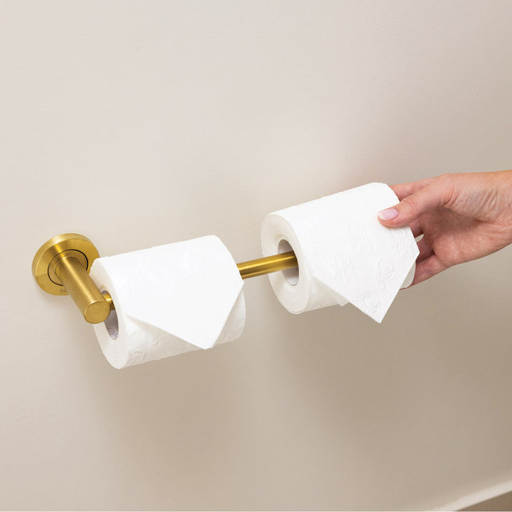 Kaya Hand Towel Rail / Toilet Roll Holder - Urban Brass