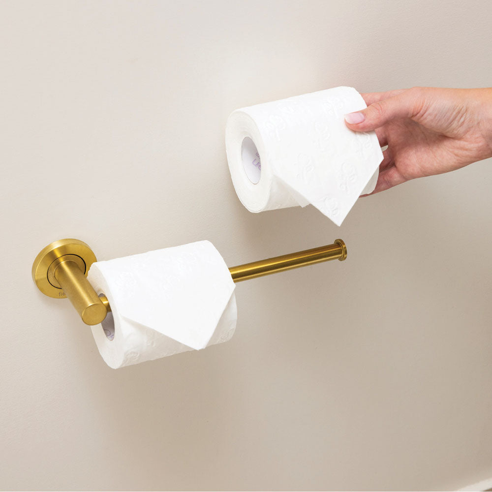 Kaya Hand Towel Rail / Toilet Roll Holder - Urban Brass
