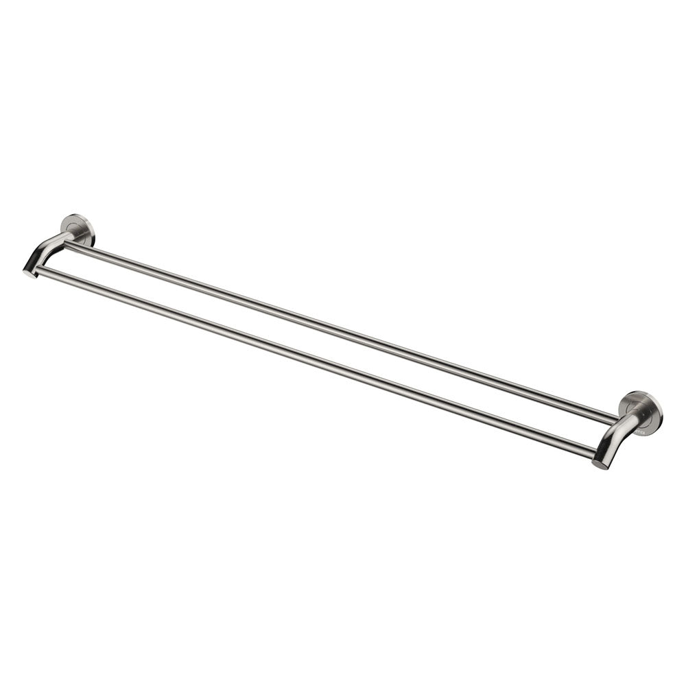 Kaya Double Towel Rail, 900mm - Brushed Nickel