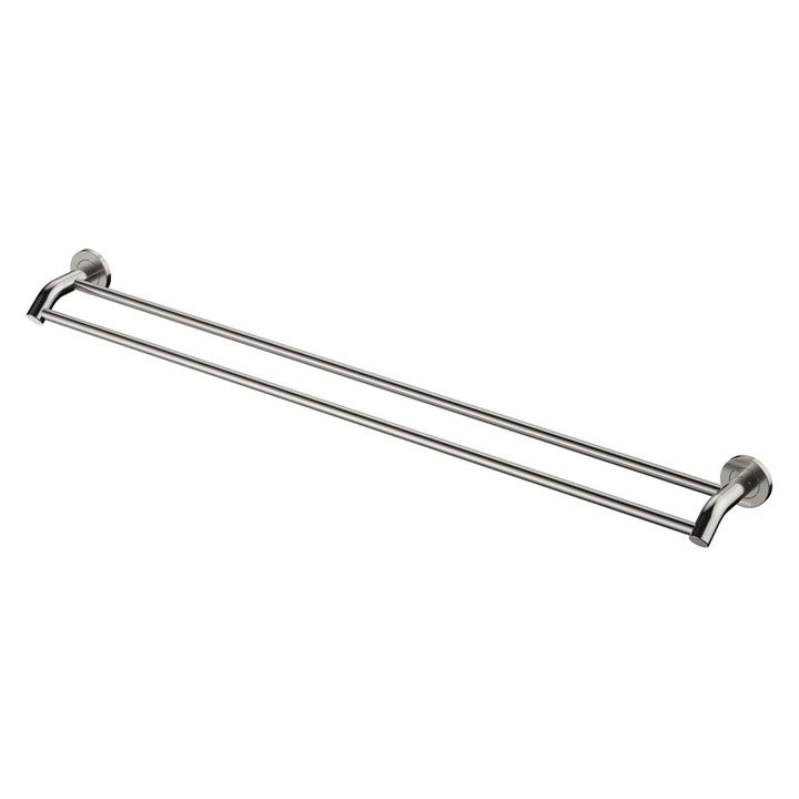 Kaya Double Towel Rail, 900mm - Brushed Nickel