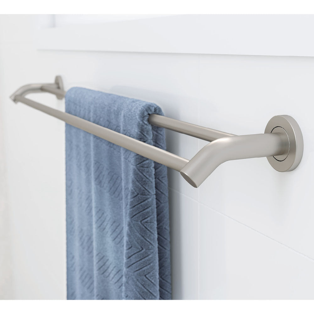 Kaya Double Towel Rail, 900mm - Brushed Nickel