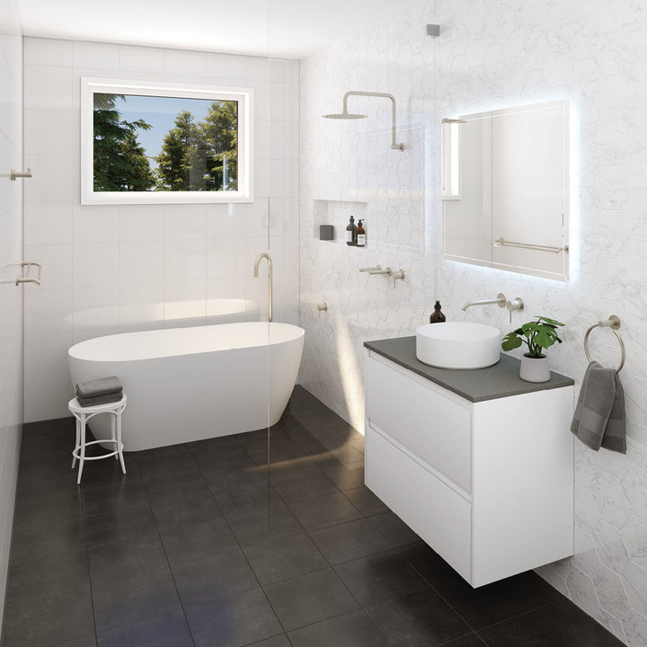 Kaya Double Towel Rail, 900mm - Brushed Nickel