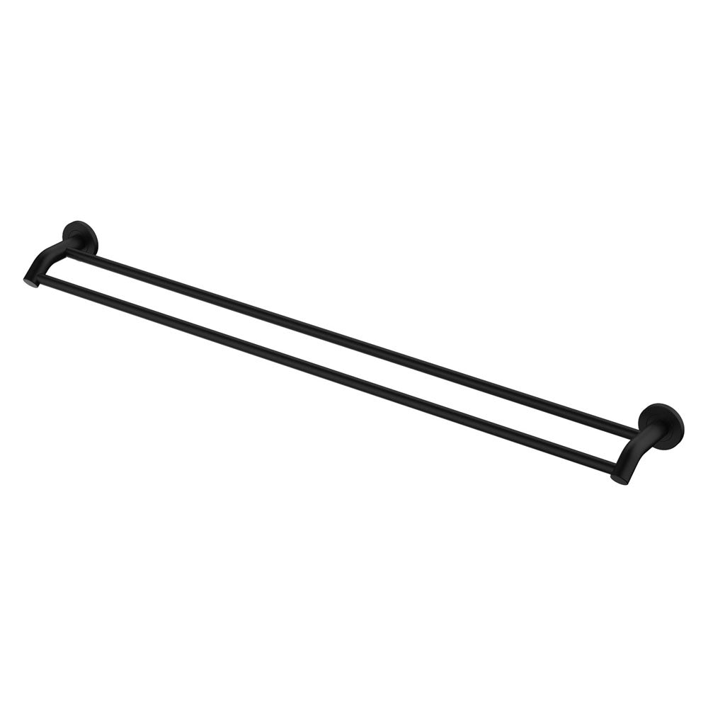 Kaya Double Towel Rail, 900mm - Matte Black