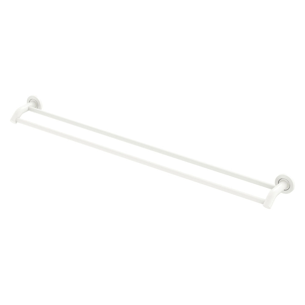 Kaya Double Towel Rail, 900mm - Matte White