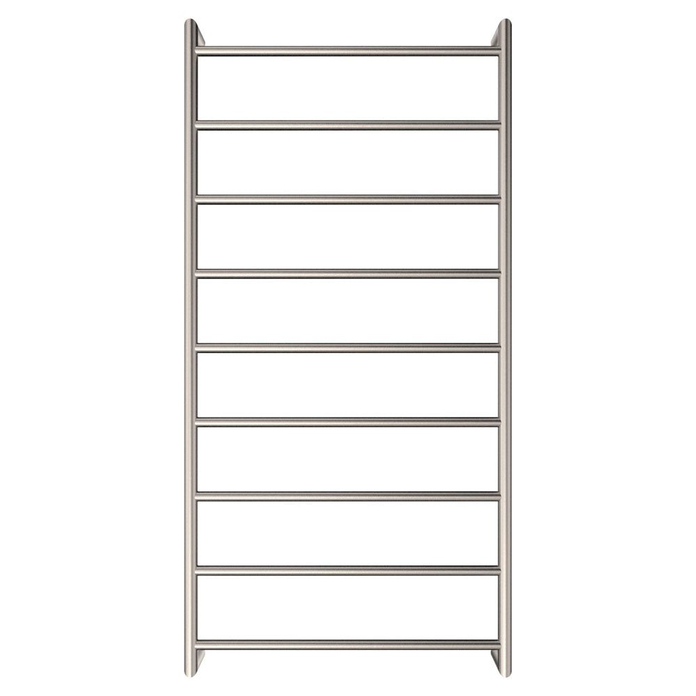 Kaya Heated Towel Rail, 600 x 1200mm - Brushed Nickel