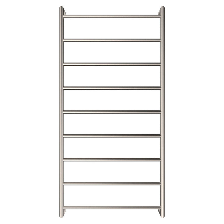 Kaya Heated Towel Rail, 600 x 1200mm - Brushed Nickel