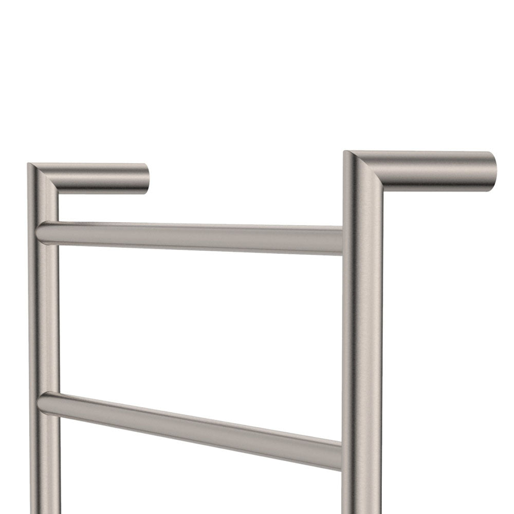 Kaya Heated Towel Rail, 600 x 1200mm - Brushed Nickel