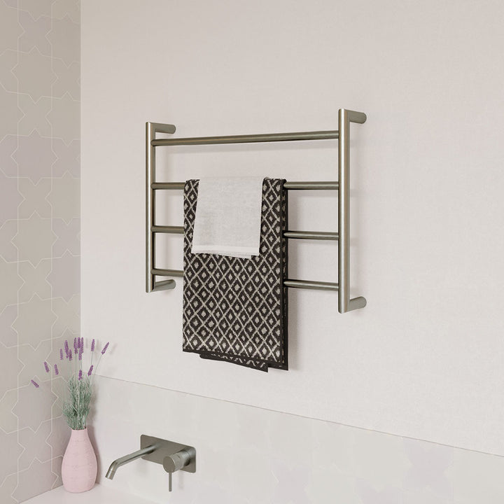 Kaya Heated Towel Rail, 600 x 450mm - Brushed Nickel