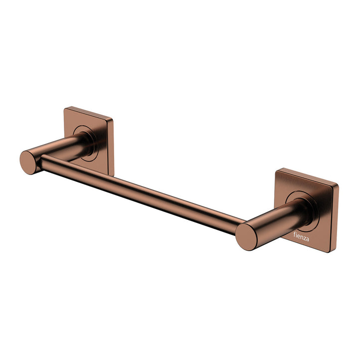 Sansa Single Towel Rail, 300mm - Brushed Copper